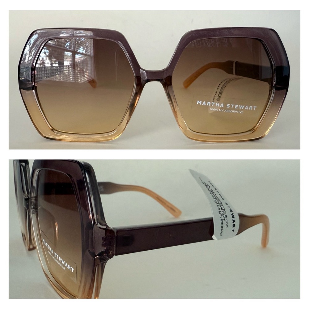 NEW Martha Stewart Square Oversized Sunglasses